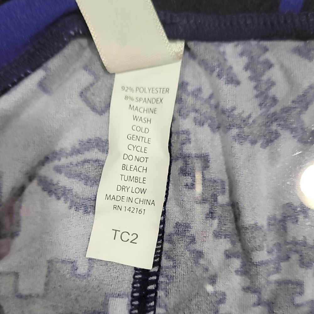 Lularoe Blue and Black Patterned Leggings size TC2 - Picture 3 of 4